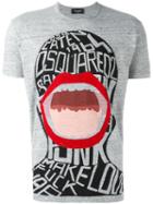 Dsquared2 Screaming Graphic T-shirt, Men's, Size: Xs, Grey, Cotton