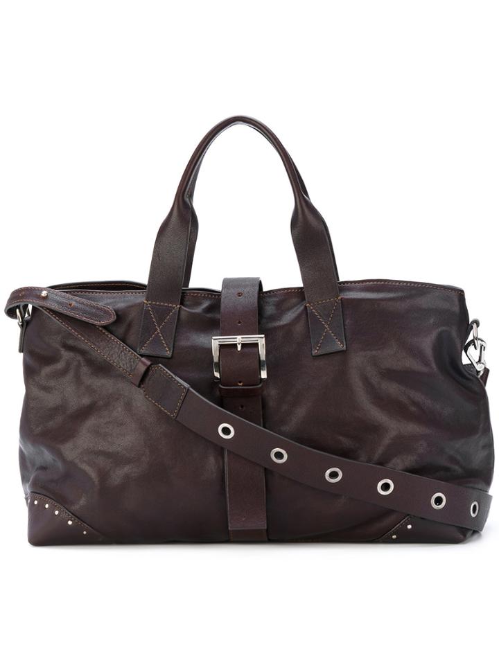 P.a.r.o.s.h. Studded Buckle Tote Bag - Brown