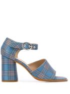 Maryam Nassir Zadeh Eve Plaid Mid-high Sandals - Blue