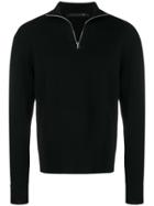 Mackintosh 0004 Black Cotton 0004 Zip-neck Sweater