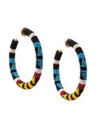 Oscar De La Renta Beaded Hoop Earrings - Multicolour