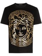 Versace Medusa Motif Print T-shirt - Black