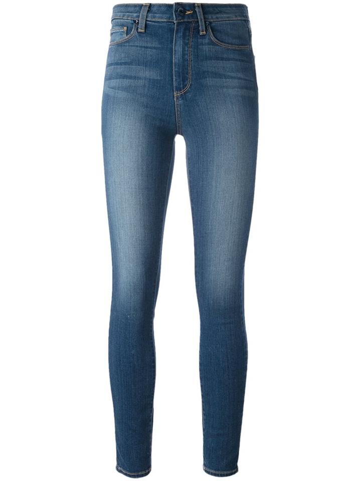 Paige High-waisted Skinny Jeans, Women's, Size: 30, Blue, Rayon/cotton/polyester/spandex/elastane