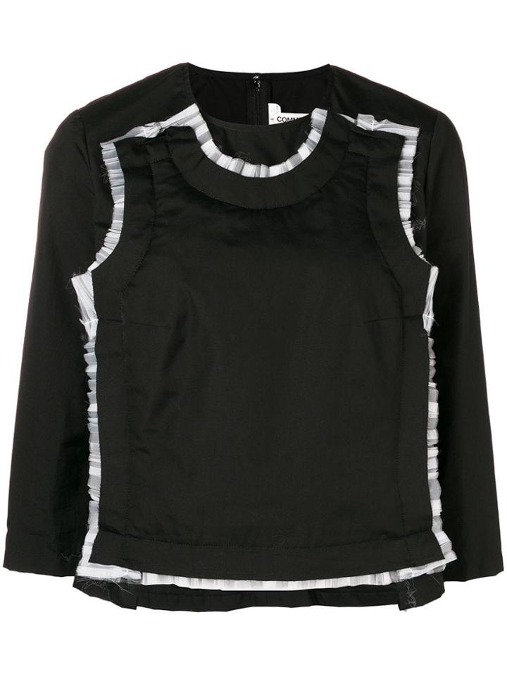 Comme Des Garçons Ruffled Front Panel Top - Black