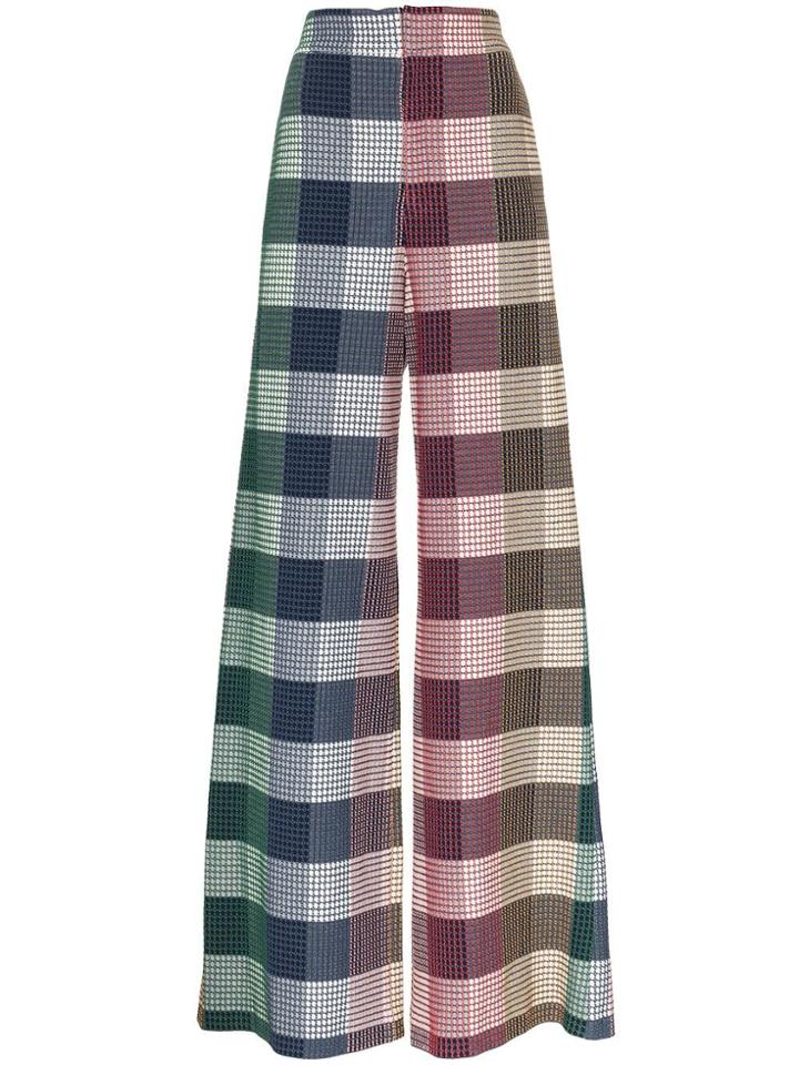 Roland Mouret Delano Wide-leg Check Trousers - Multicoloured