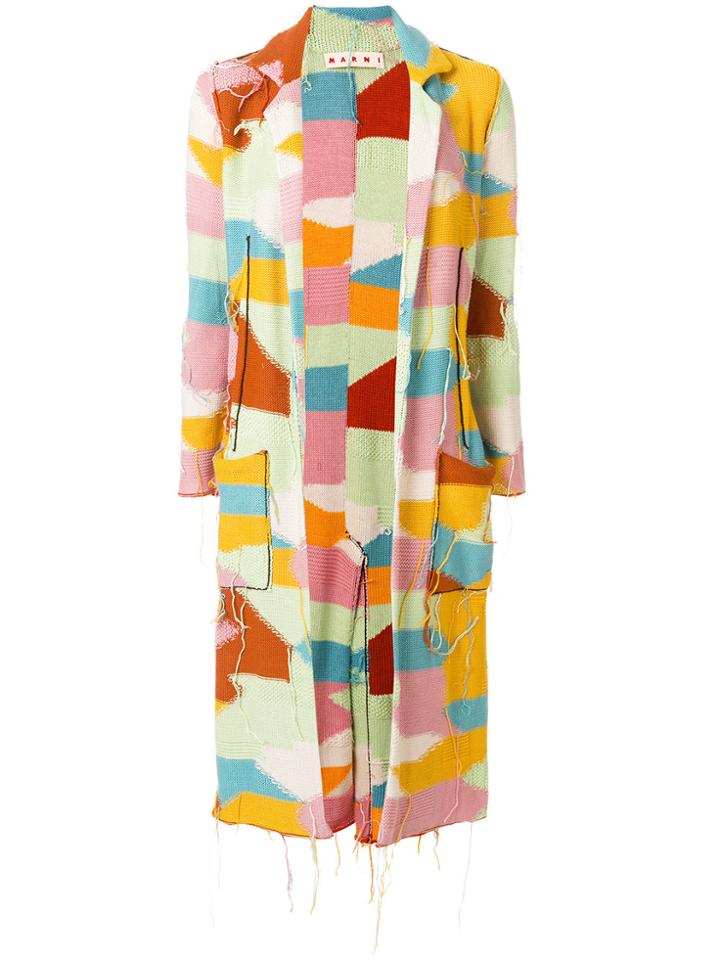 Marni Patch String Thread Cardi Coat - Multicolour