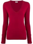 Liu Jo V-neck Knitted Top - Red