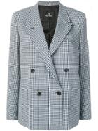 Ps Paul Smith Checked Double-breasted Blazer - Blue