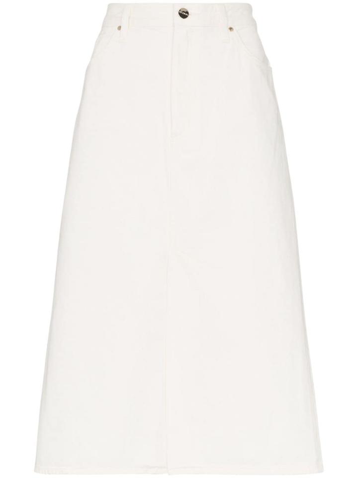 Goldsign The A-line 5 Pocket Denim Skirt - Neutrals