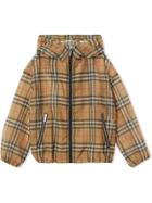 Burberry Kids Teen Lightweight Vintage Check Hooded Jacket - Brown