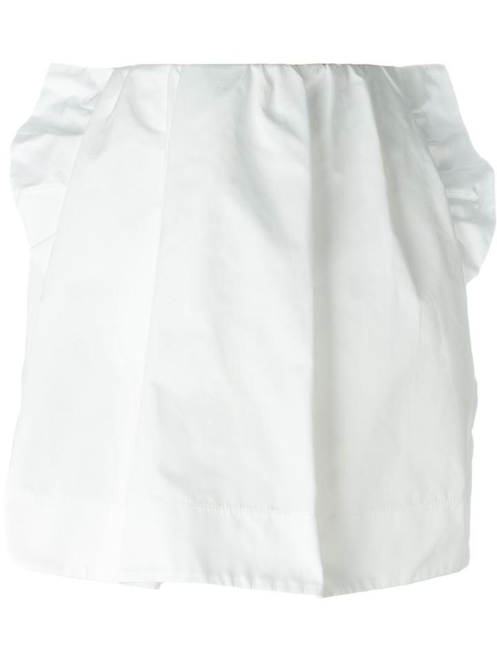 No21 Ruffled Detail Mini Skirt, Women's, Size: 42, White, Polyester