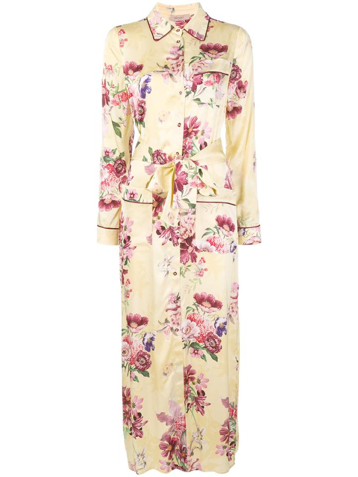 Twin-set Floral Shirt Maxi Dress - Yellow & Orange