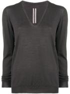 Rick Owens Classic V-neck Knit Sweater - Grey