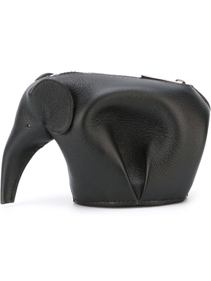 Loewe Elephant Purse, Women's, Black, Calf Leather