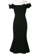 Oscar De La Renta Off-shoulder Floral Embellished Dress - Black