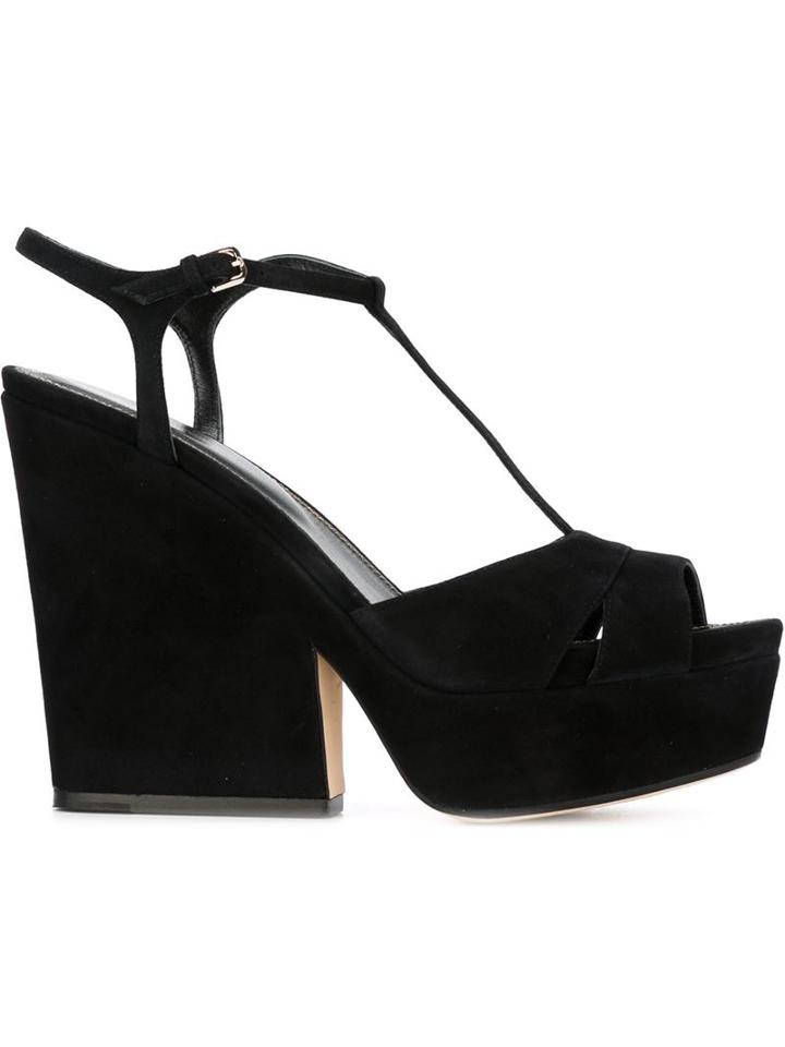 Sergio Rossi T-bar Wedge Sandals
