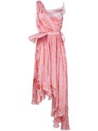 Preen By Thornton Bregazzi Asymmetric Floral Dress - Pink & Purple