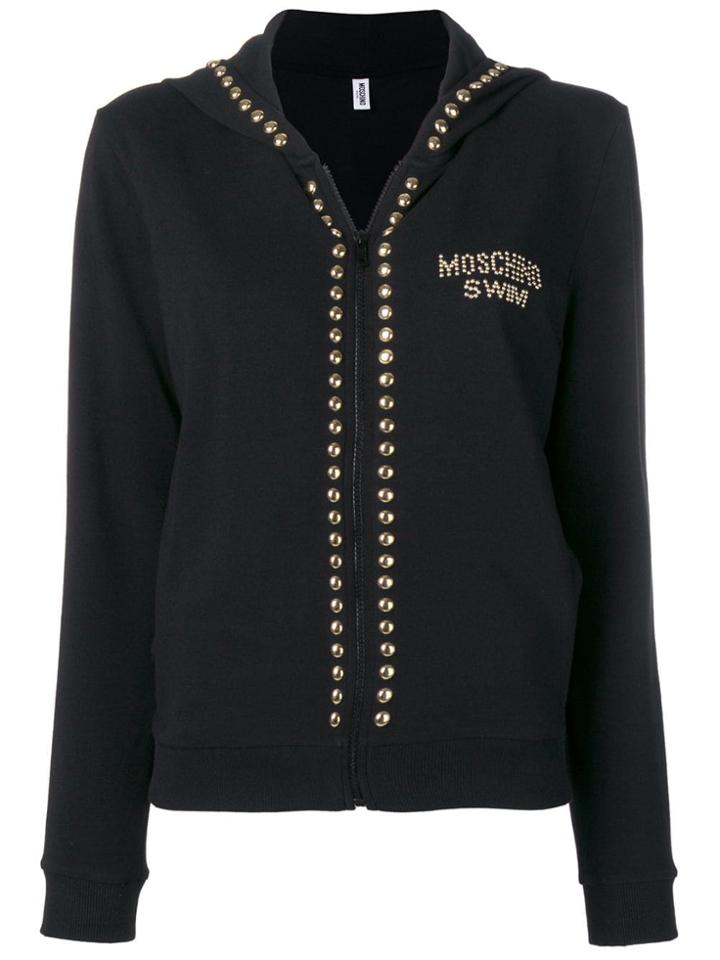 Moschino Studded Zipped Hoodie - Black