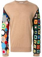Jw Anderson Jumper With Crochet Knit Sleeves - Nude & Neutrals