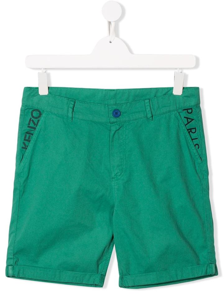 Kenzo Kids Logo Print Shorts - Green