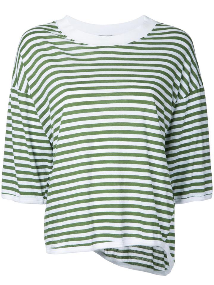 Bassike - Striped Top - Women - Cotton - Xs, White, Cotton