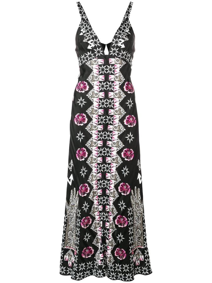 Temperley London Flux Printed Flared Dress - Black