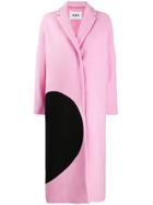 Msgm Broken Heart Oversized Coat - Pink