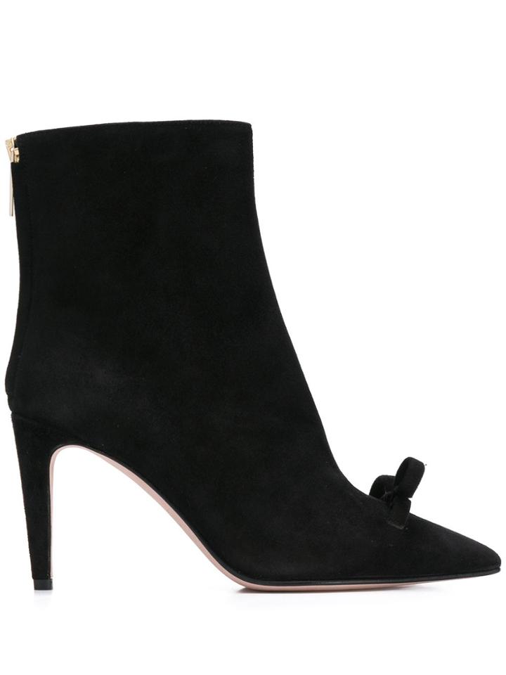 Red Valentino Red(v) Bow Ankle Boots - Black