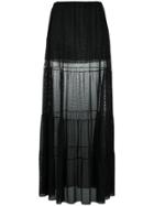 Fisico Sheer Tiered Beach Skirt - Black
