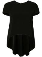 Haney Ellie Curved Hem T-shirt, Women's, Size: 12, Black, Polyester/triacetate