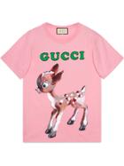 Gucci Cotton T-shirt With Fawn - Pink & Purple