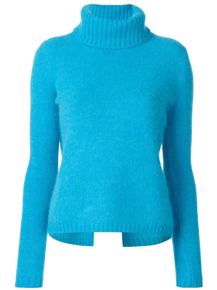 No21 Roll Neck Textured Jumper - Blue