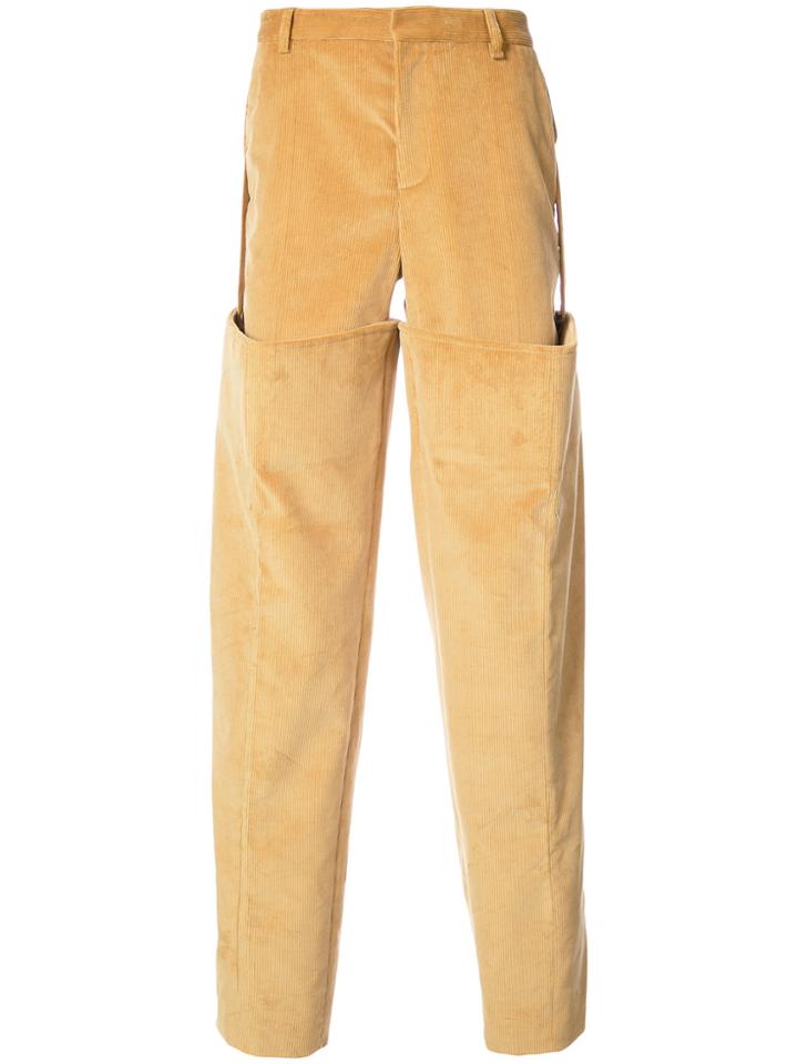 Y / Project Extra Leg Slim Trousers - Yellow & Orange