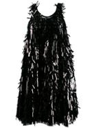 Norma Kamali Sequin Fringe Dress - Black
