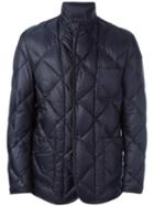 Moncler 'herminier' Quilted Jacket, Men's, Size: 6, Blue, Polyamide/feather Down