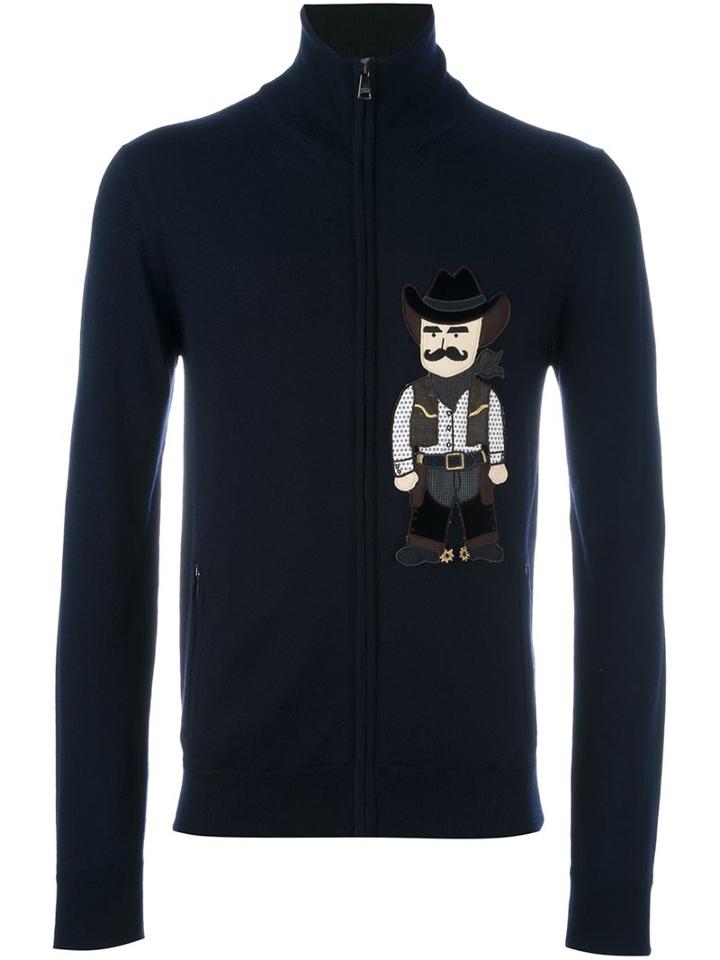 Dolce & Gabbana Cowboy Patch Zip Cardigan