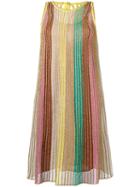 M Missoni Metallic (grey) Thread Striped Dress, Women's, Size: 42, Cotton/polyamide/polyester