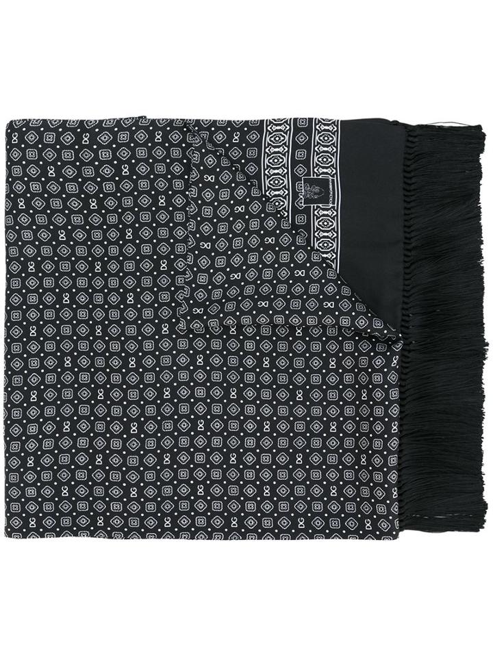 Dolce & Gabbana - Printed Scarf - Men - Silk - One Size, Black, Silk