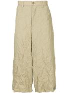 Facetasm Crinkle-effect Drop Crotch Trousers - Nude & Neutrals