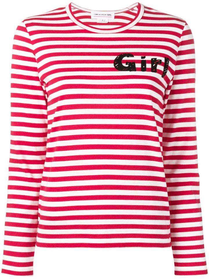 Comme Des Garçons Girl Striped Longsleeved T-shirt - Red