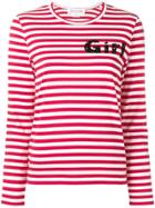 Comme Des Garçons Girl Striped Longsleeved T-shirt - Red