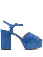 L'autre Chose Fringed Platform Sandals - Blue