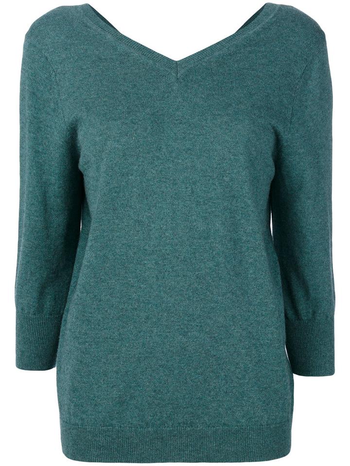 Isabel Marant Étoile - Étoile V-neck Knitted Top - Women - Cotton/wool - 42, Green, Cotton/wool
