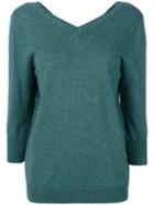 Isabel Marant Étoile - Étoile V-neck Knitted Top - Women - Cotton/wool - 42, Green, Cotton/wool
