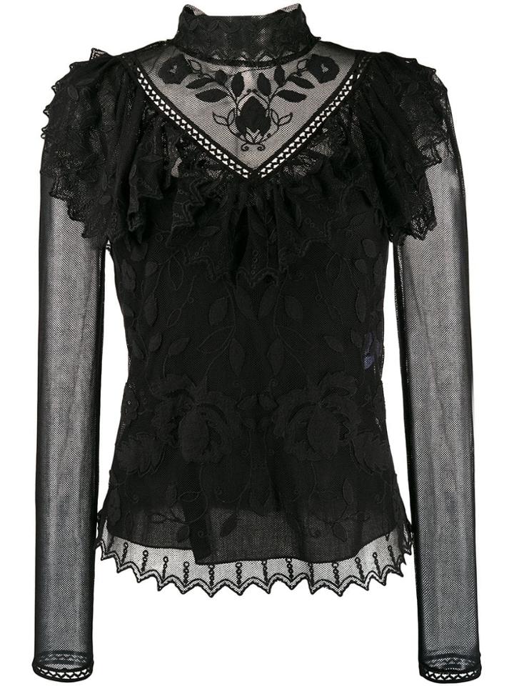 See By Chloé High-neck Embroidered Blouse - Black