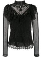 See By Chloé High-neck Embroidered Blouse - Black
