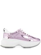 Hogan Platform Lace Up Sneakers - Pink