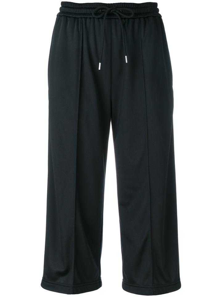 Msgm - Cropped Tie Waist Jogging Pants - Women - Polyamide/polyester - 38, Black, Polyamide/polyester