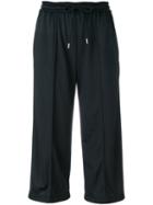 Msgm - Cropped Tie Waist Jogging Pants - Women - Polyamide/polyester - 38, Black, Polyamide/polyester