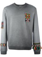 Valentino 'jamaica' Embroidered Sweatshirt, Men's, Size: Medium, Grey, Cotton/polyamide